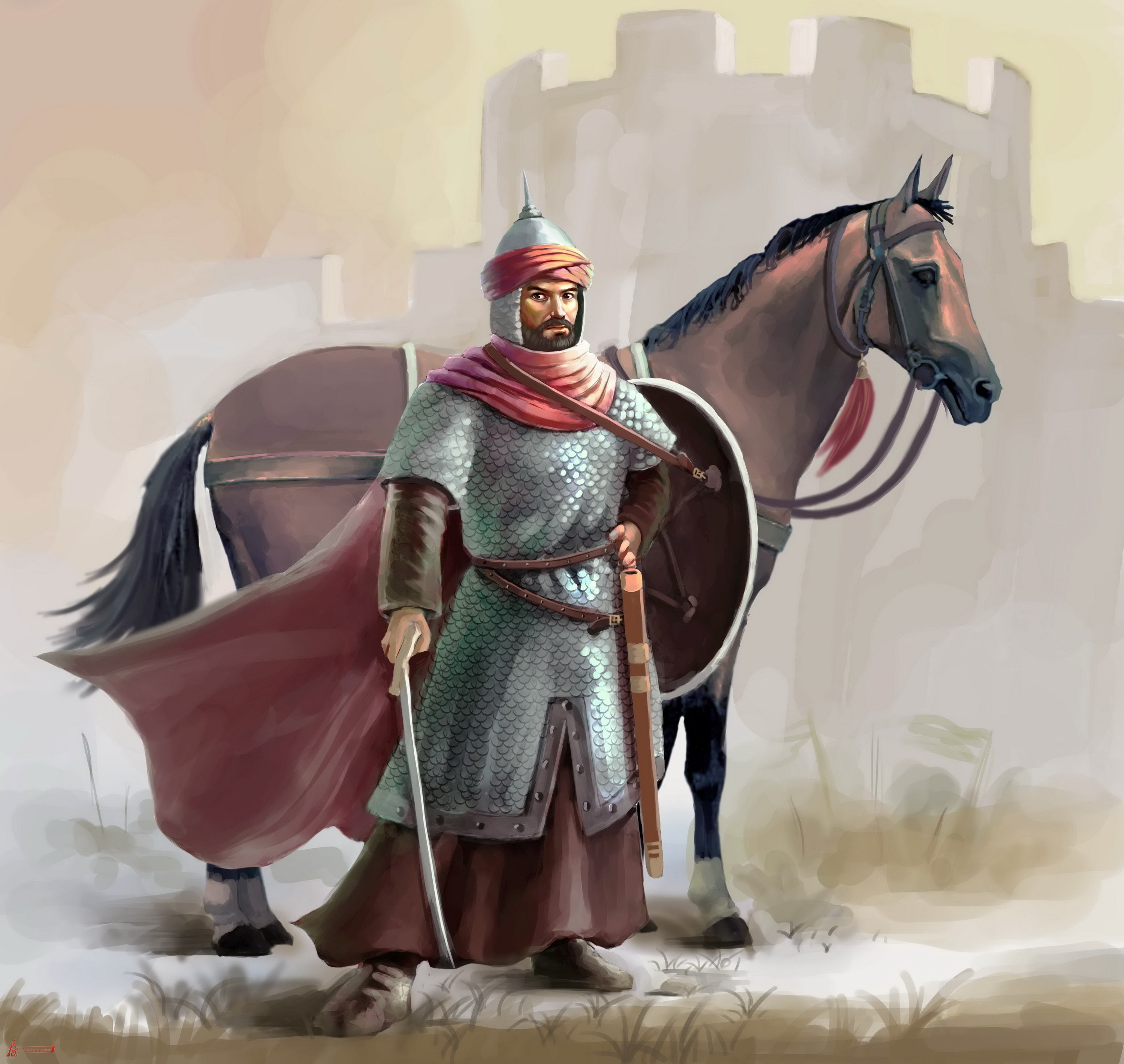 Desert Drawing Persian Warrior Arabian Knights